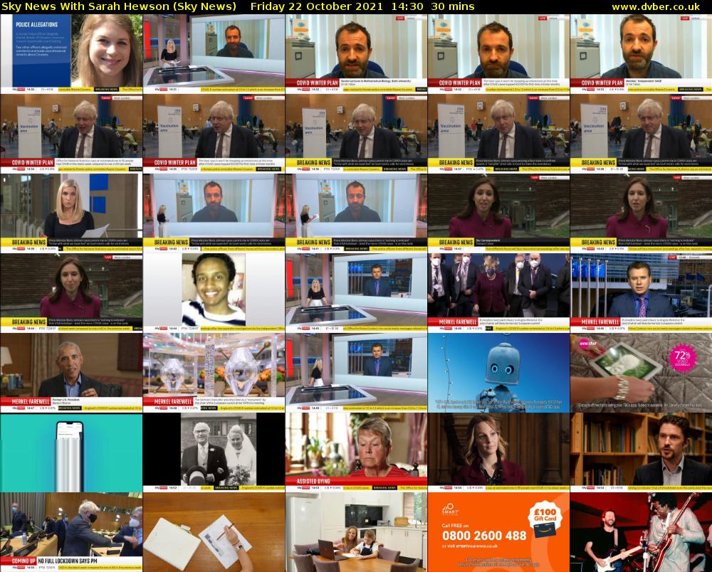 Sky News With Sarah Hewson (Sky News) Friday 22 October 2021 14:30 - 15:00