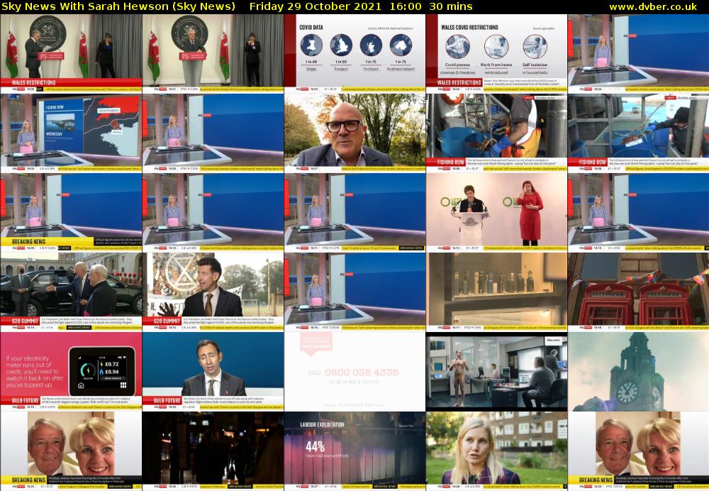 Sky News With Sarah Hewson (Sky News) Friday 29 October 2021 16:00 - 16:30