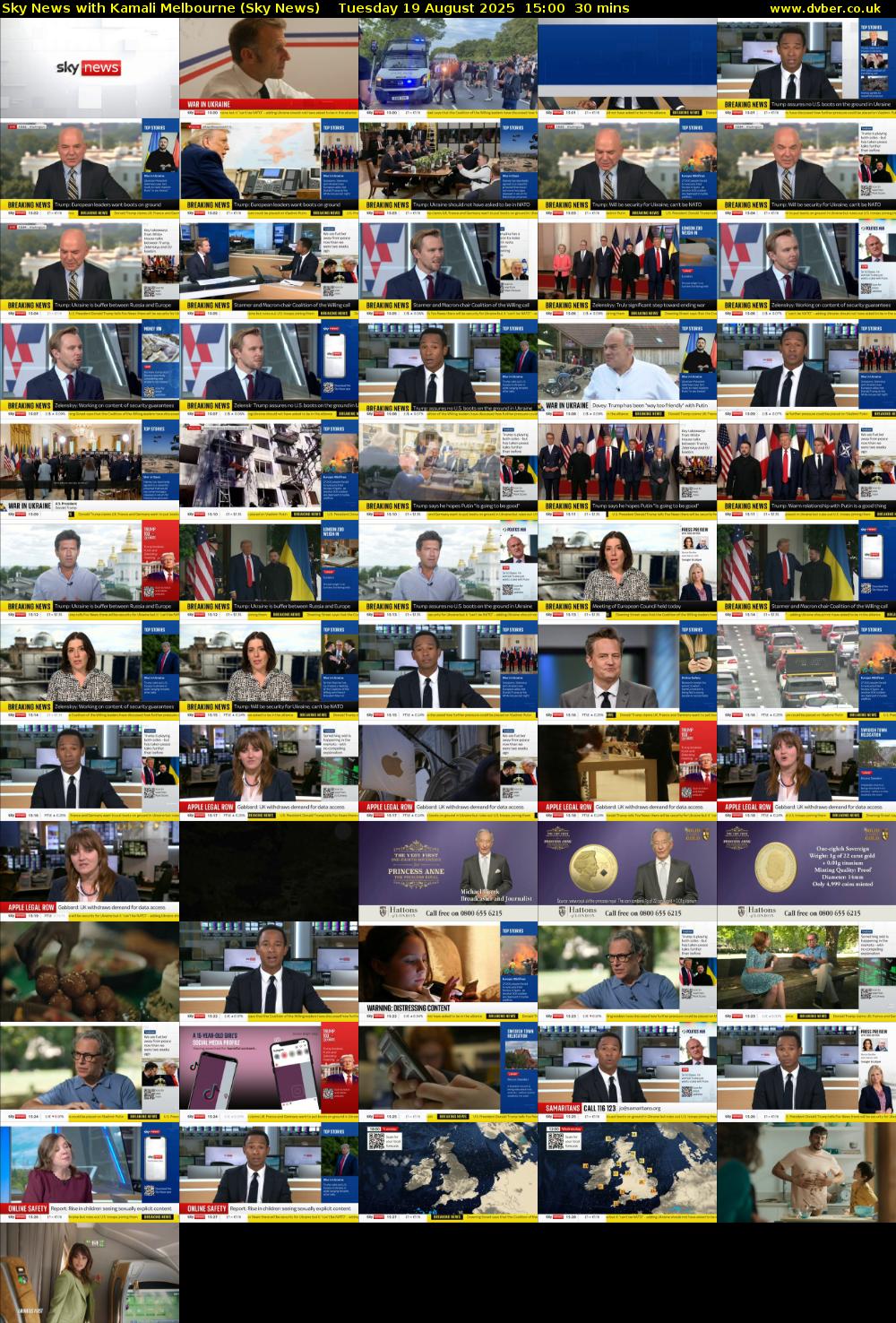 Sky News with Kamali Melbourne (Sky News) Tuesday 19 August 2025 15:00 - 15:30