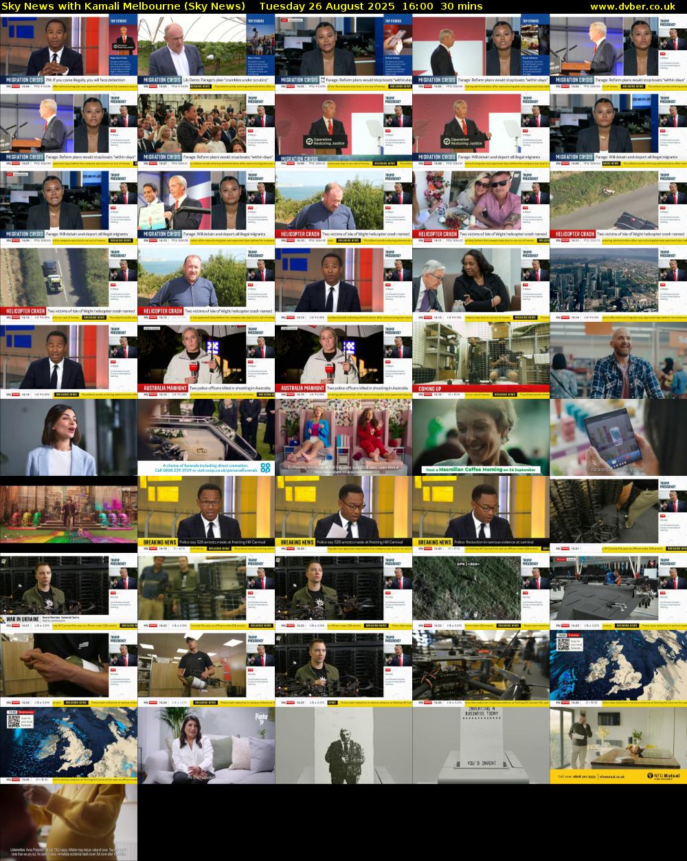 Sky News with Kamali Melbourne (Sky News) Tuesday 26 August 2025 16:00 - 16:30