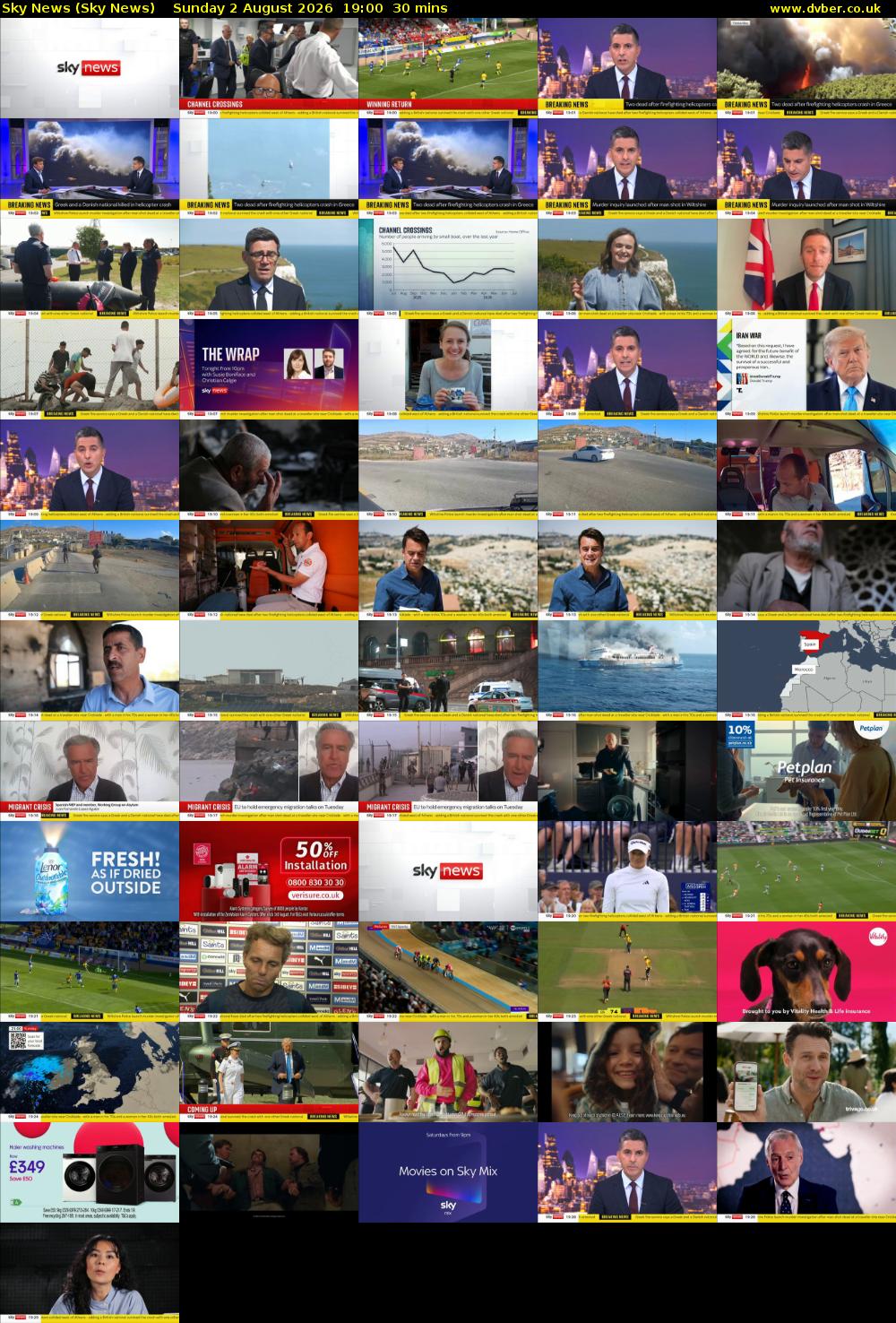Sky News (Sky News) Sunday 2 August 2026 19:00 - 19:30