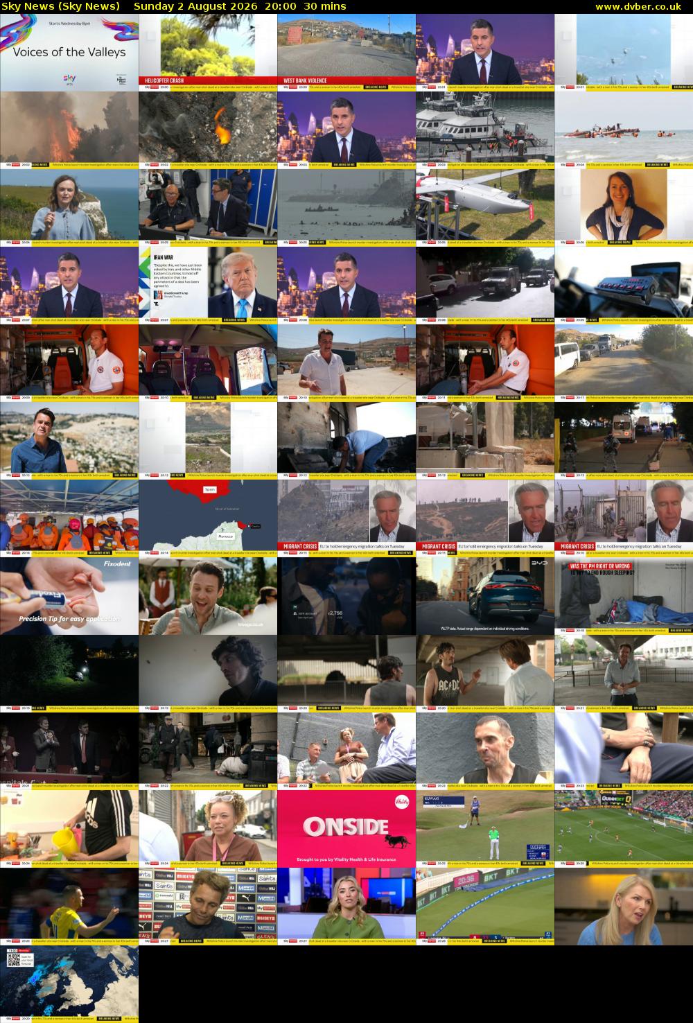 Sky News (Sky News) Sunday 2 August 2026 20:00 - 20:30