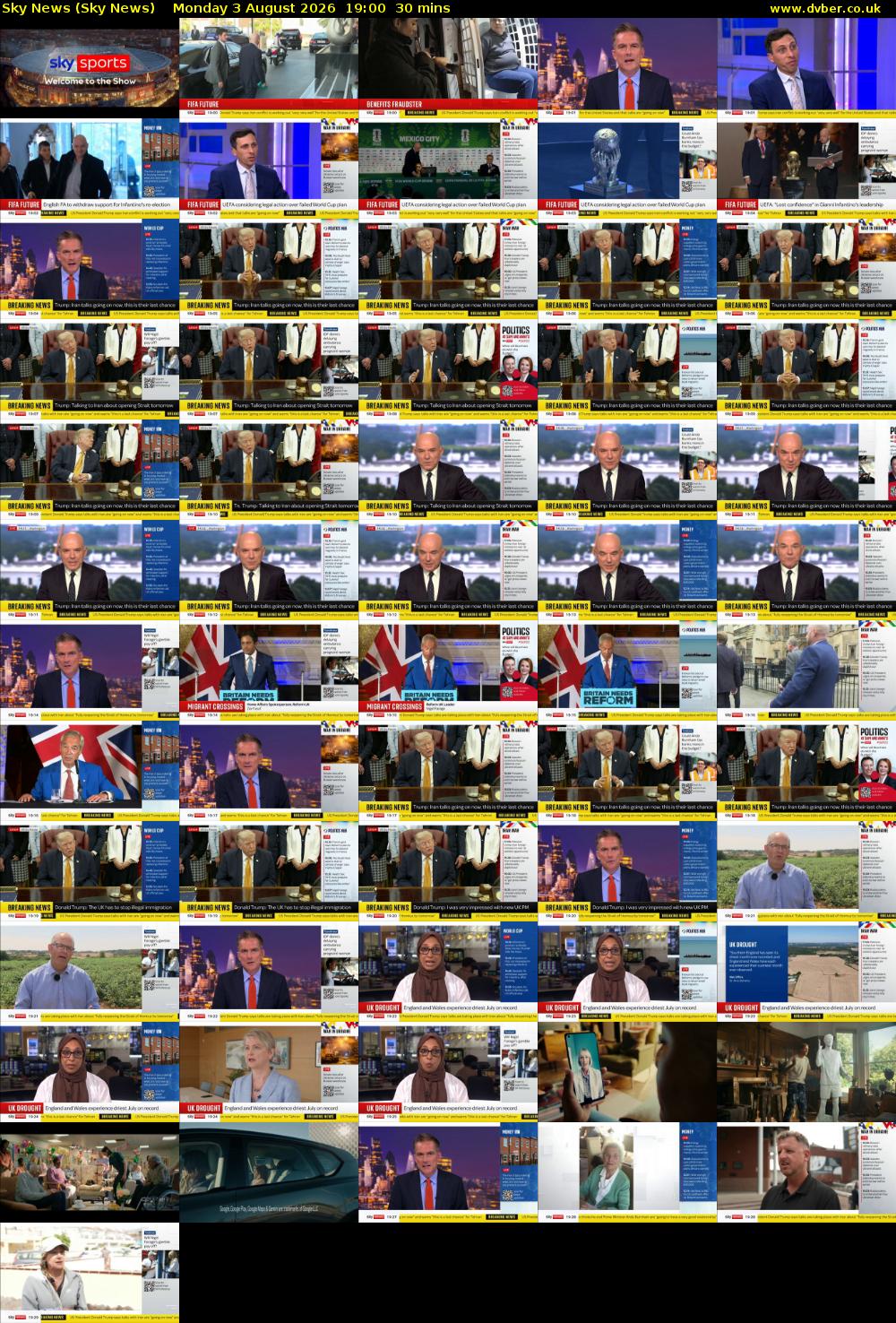 Sky News (Sky News) Monday 3 August 2026 19:00 - 19:30