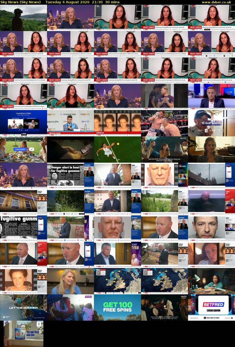 Sky News (Sky News) Tuesday 4 August 2026 21:30 - 22:00