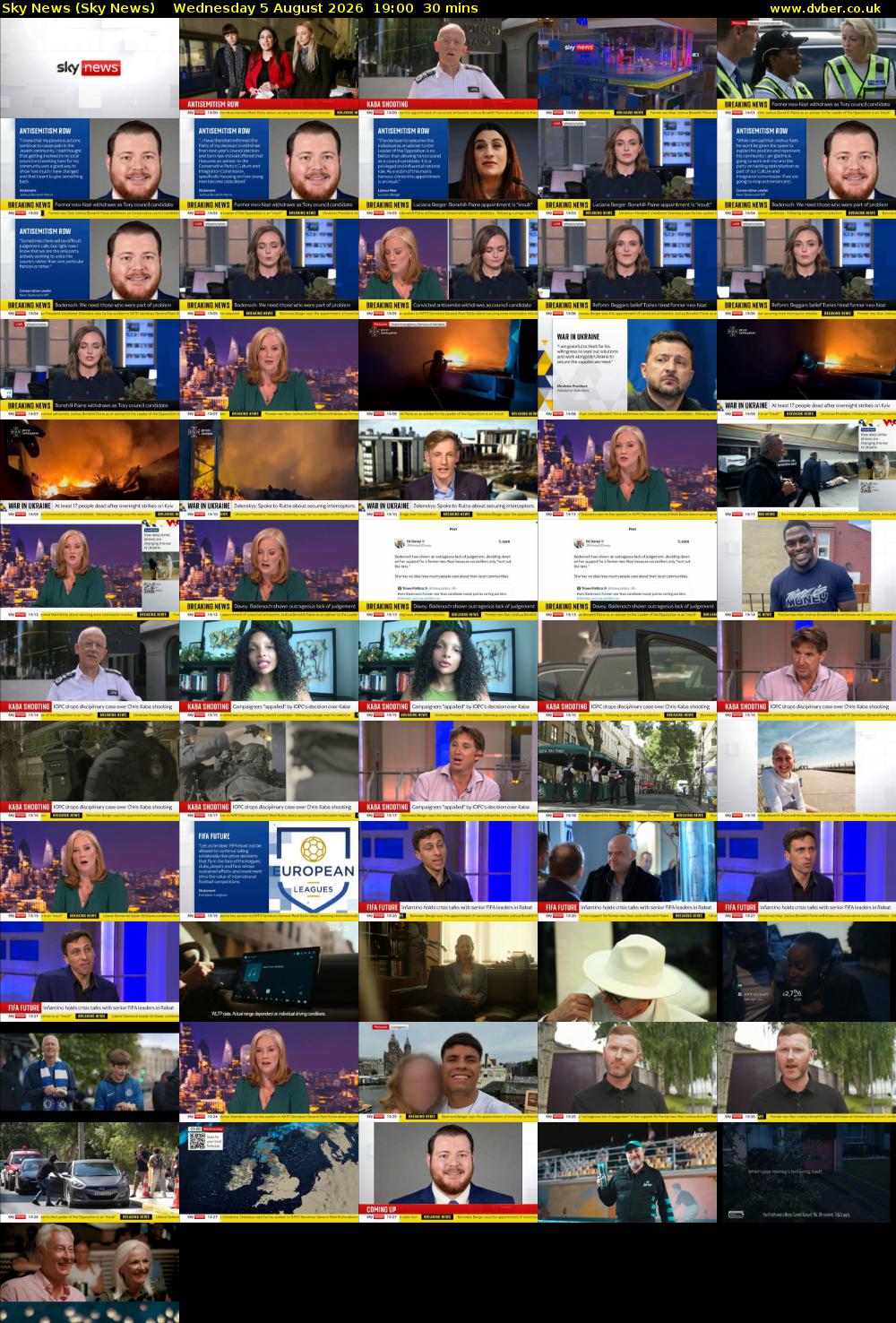 Sky News (Sky News) Wednesday 5 August 2026 19:00 - 19:30