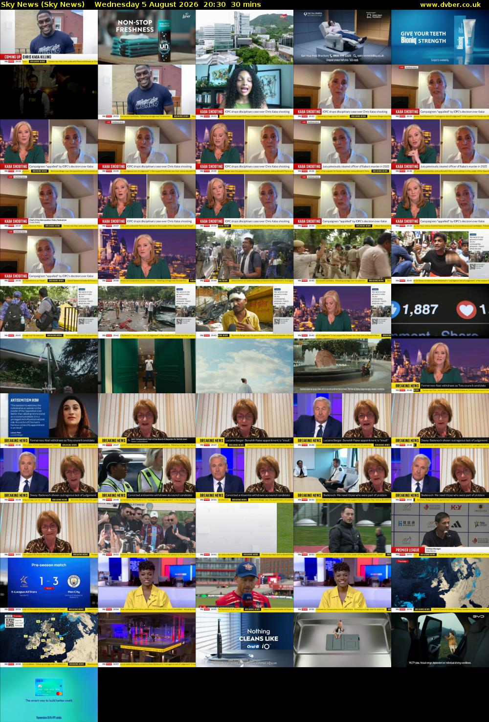 Sky News (Sky News) Wednesday 5 August 2026 20:30 - 21:00