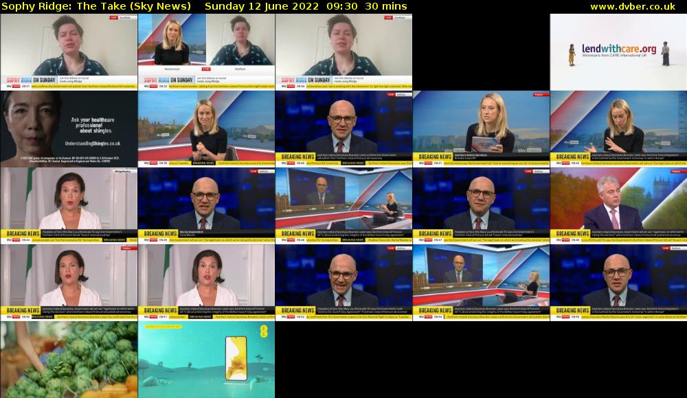 Sophy Ridge: The Take (Sky News) Sunday 12 June 2022 09:30 - 10:00