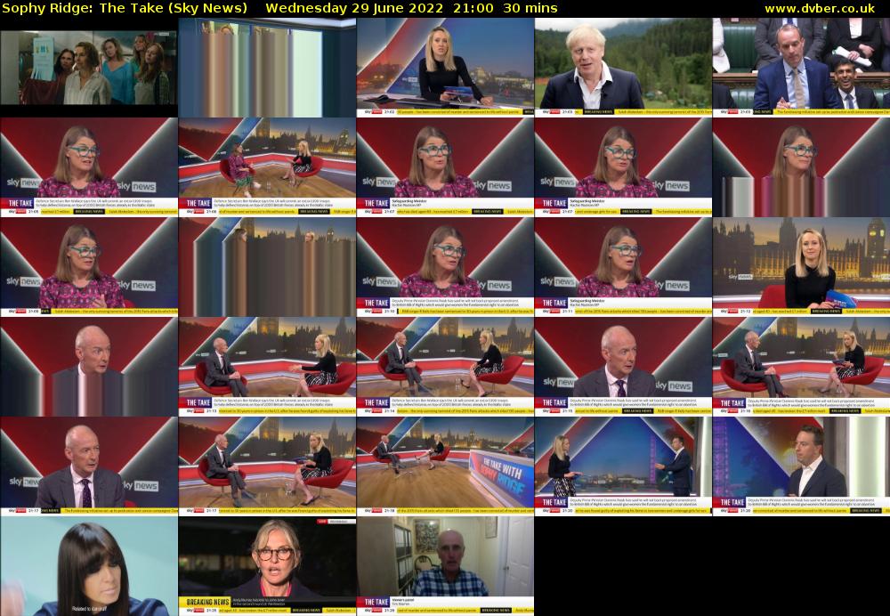 Sophy Ridge: The Take (Sky News) Wednesday 29 June 2022 21:00 - 21:30