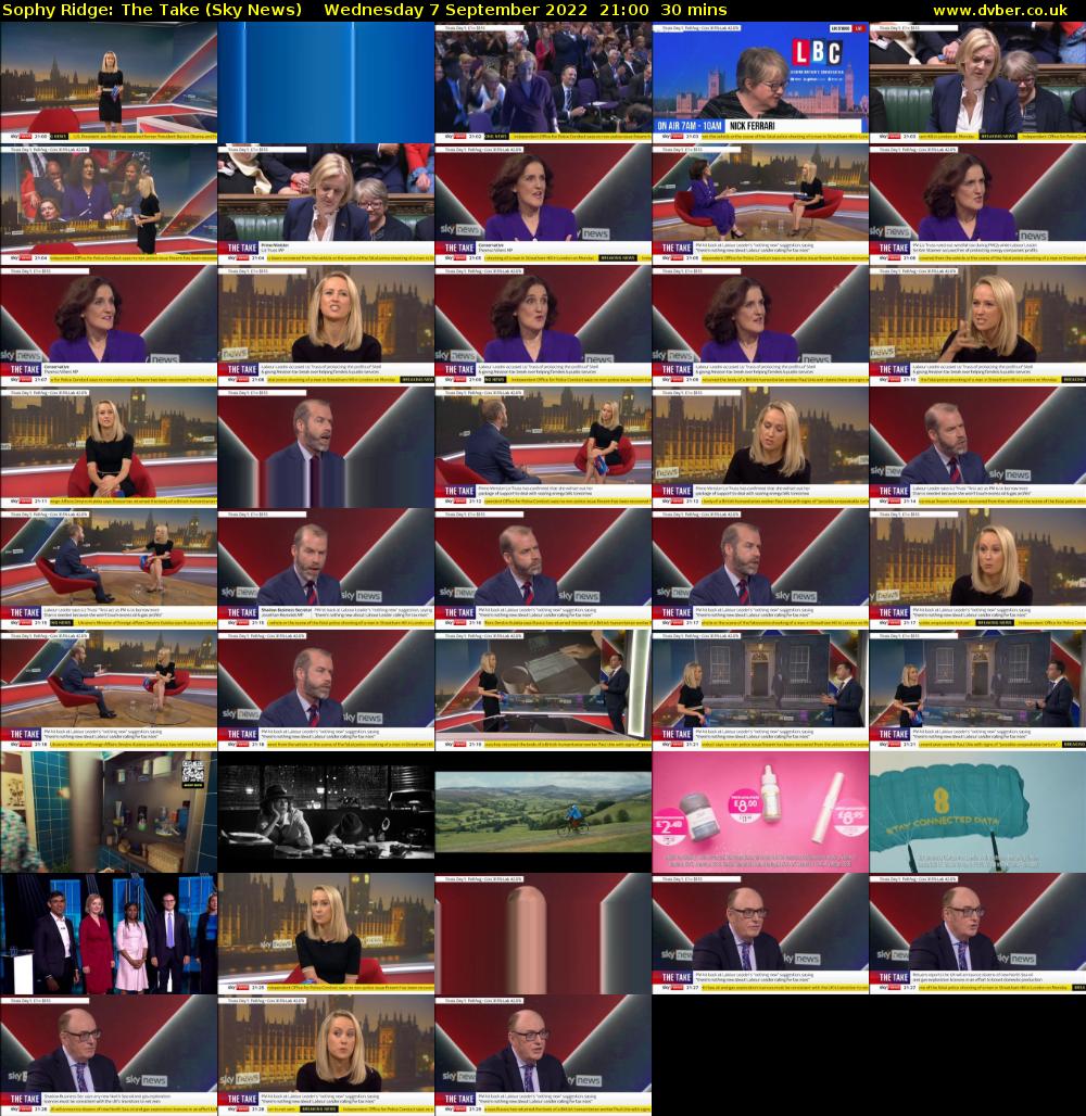 Sophy Ridge: The Take (Sky News) Wednesday 7 September 2022 21:00 - 21:30