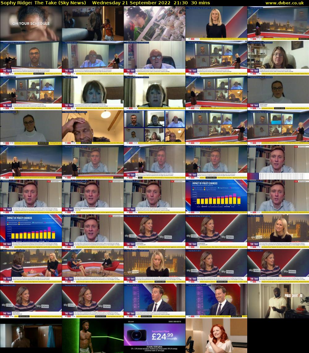 Sophy Ridge: The Take (Sky News) Wednesday 21 September 2022 21:30 - 22:00
