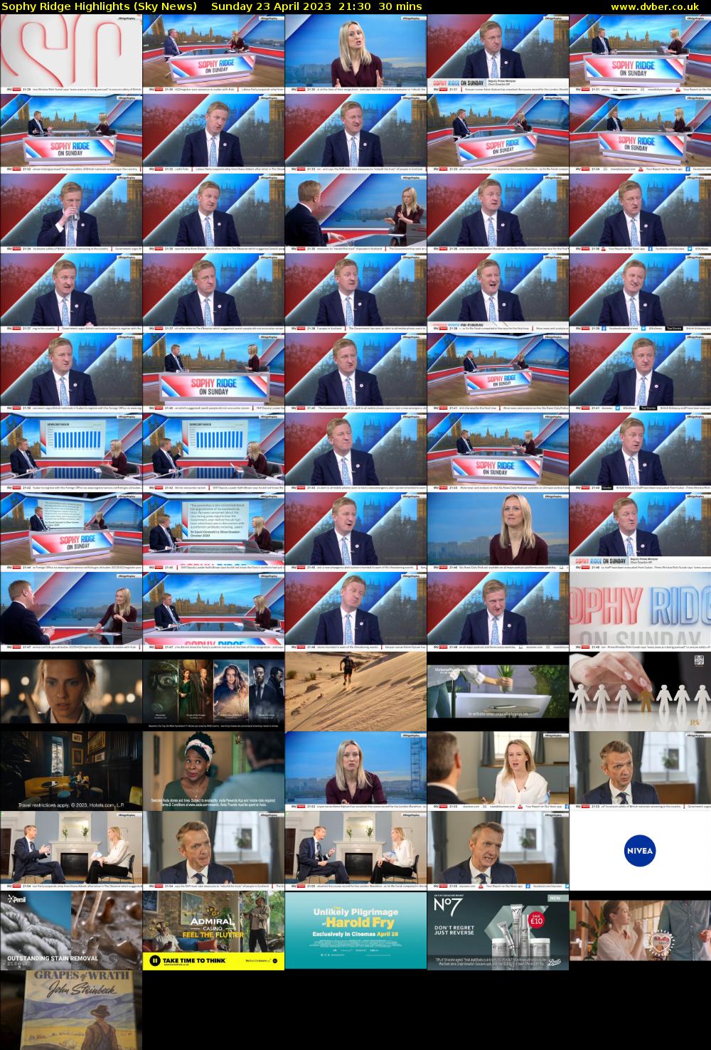 Sophy Ridge Highlights (Sky News) Sunday 23 April 2023 21:30 - 22:00