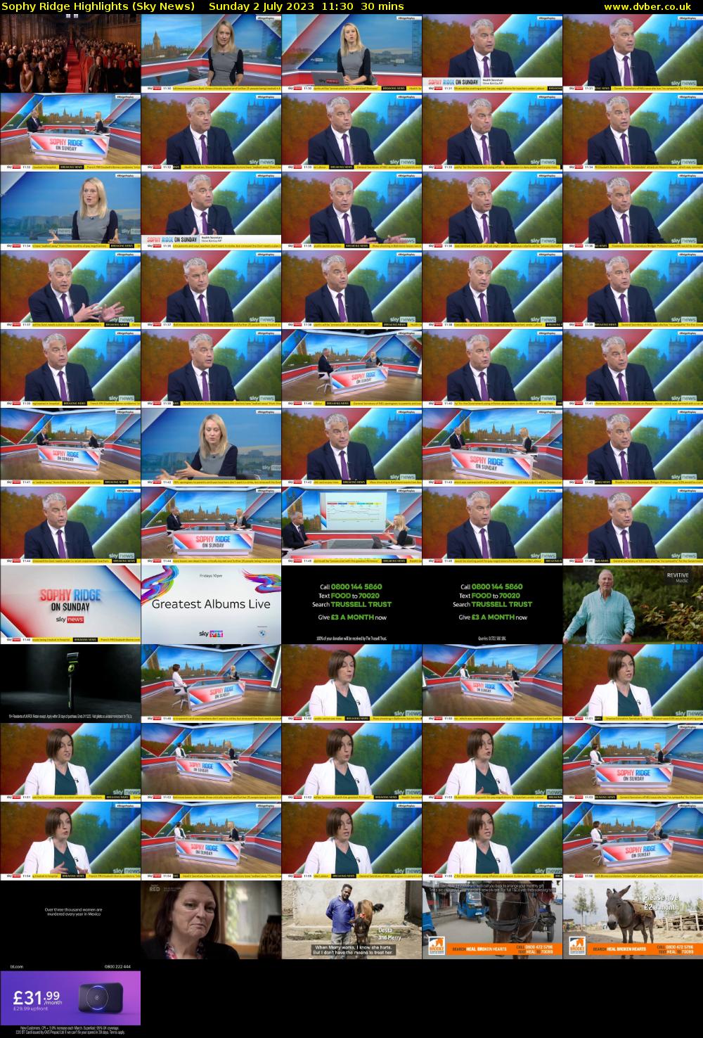 Sophy Ridge Highlights (Sky News) Sunday 2 July 2023 11:30 - 12:00