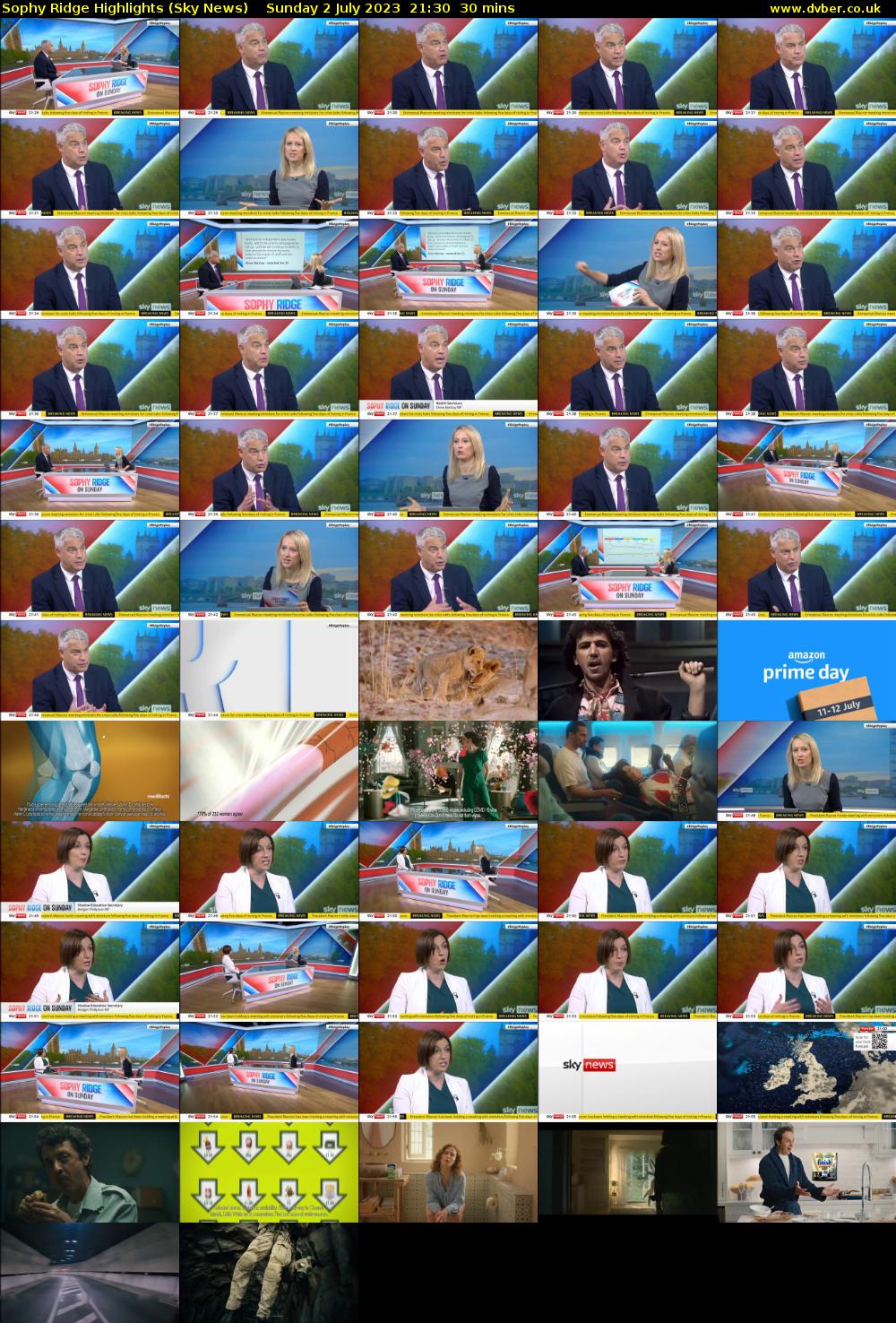 Sophy Ridge Highlights (Sky News) Sunday 2 July 2023 21:30 - 22:00