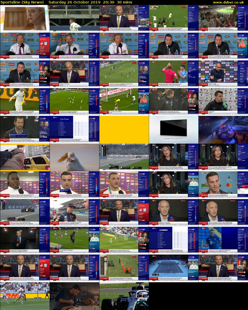 Sportsline (Sky News) Saturday 26 October 2019 20:30 - 21:00