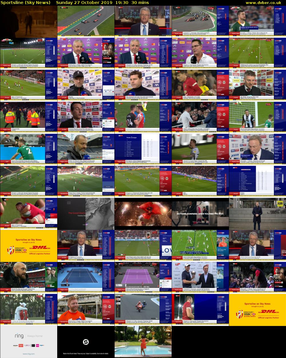 Sportsline (Sky News) Sunday 27 October 2019 19:30 - 20:00