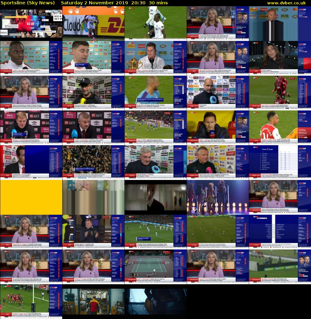 Sportsline (Sky News) Saturday 2 November 2019 20:30 - 21:00