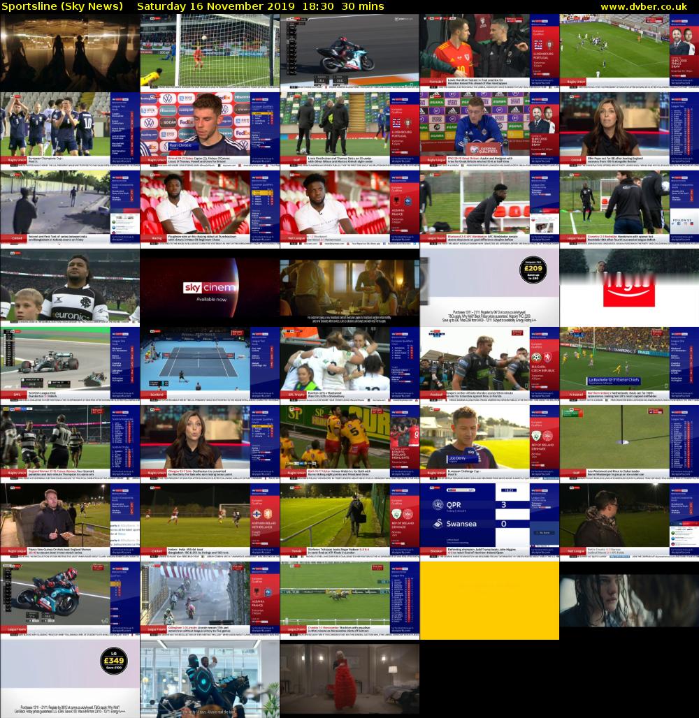 Sportsline (Sky News) Saturday 16 November 2019 18:30 - 19:00