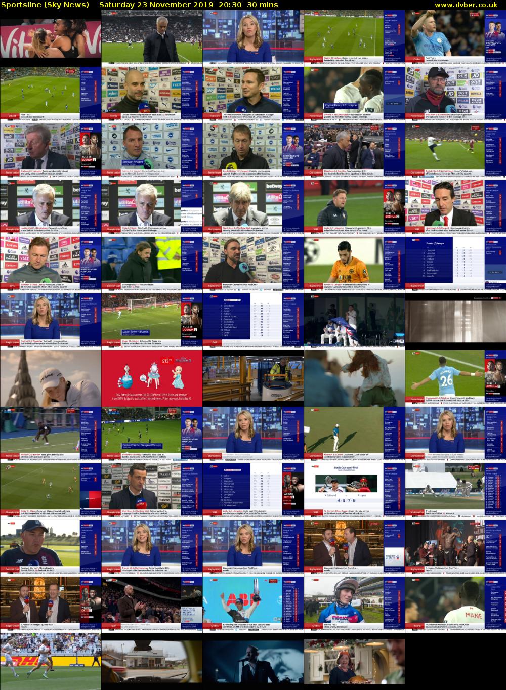 Sportsline (Sky News) Saturday 23 November 2019 20:30 - 21:00