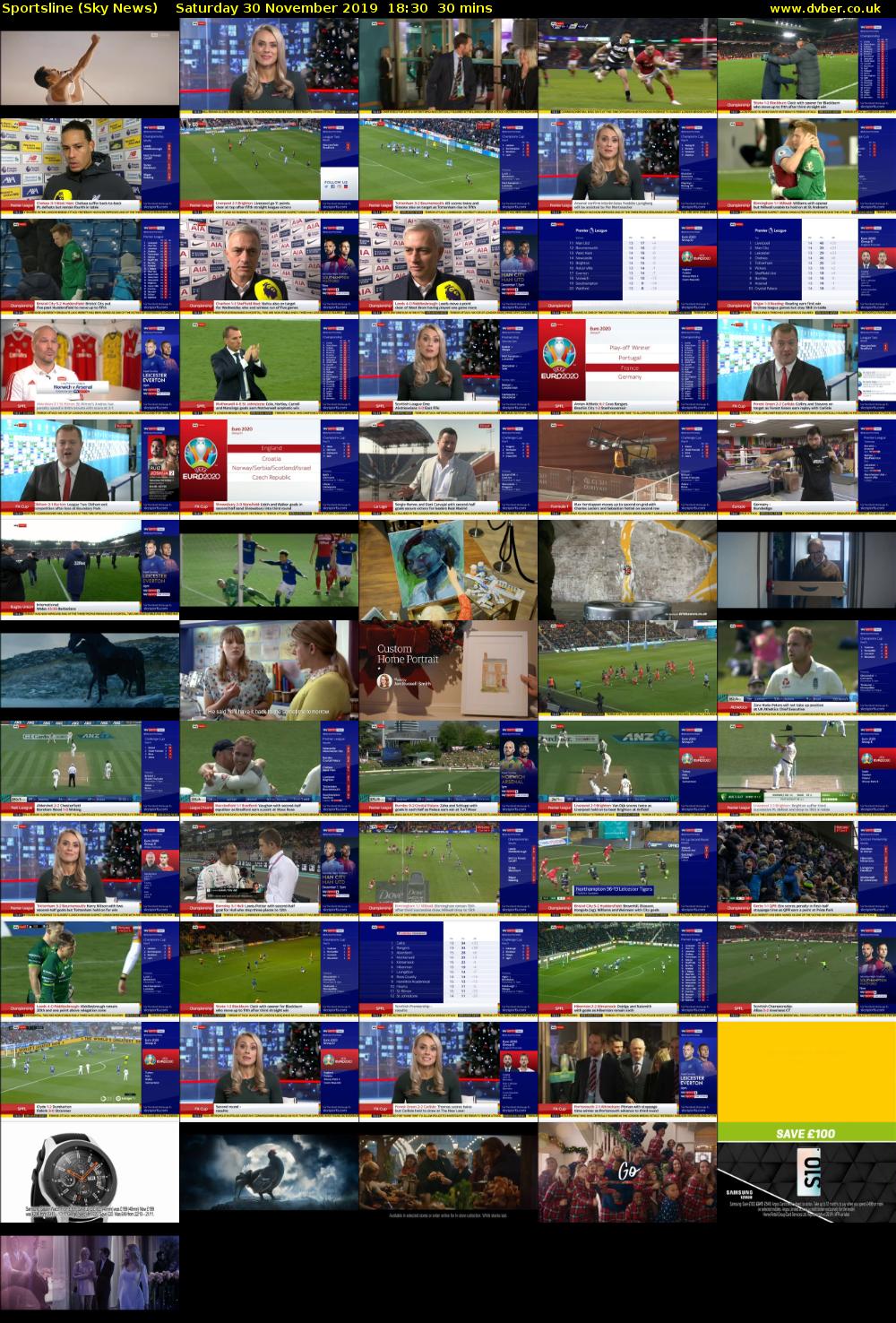 Sportsline (Sky News) Saturday 30 November 2019 18:30 - 19:00
