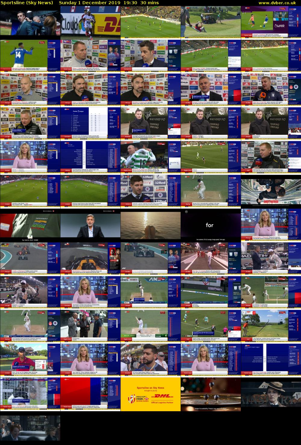 Sportsline (Sky News) Sunday 1 December 2019 19:30 - 20:00