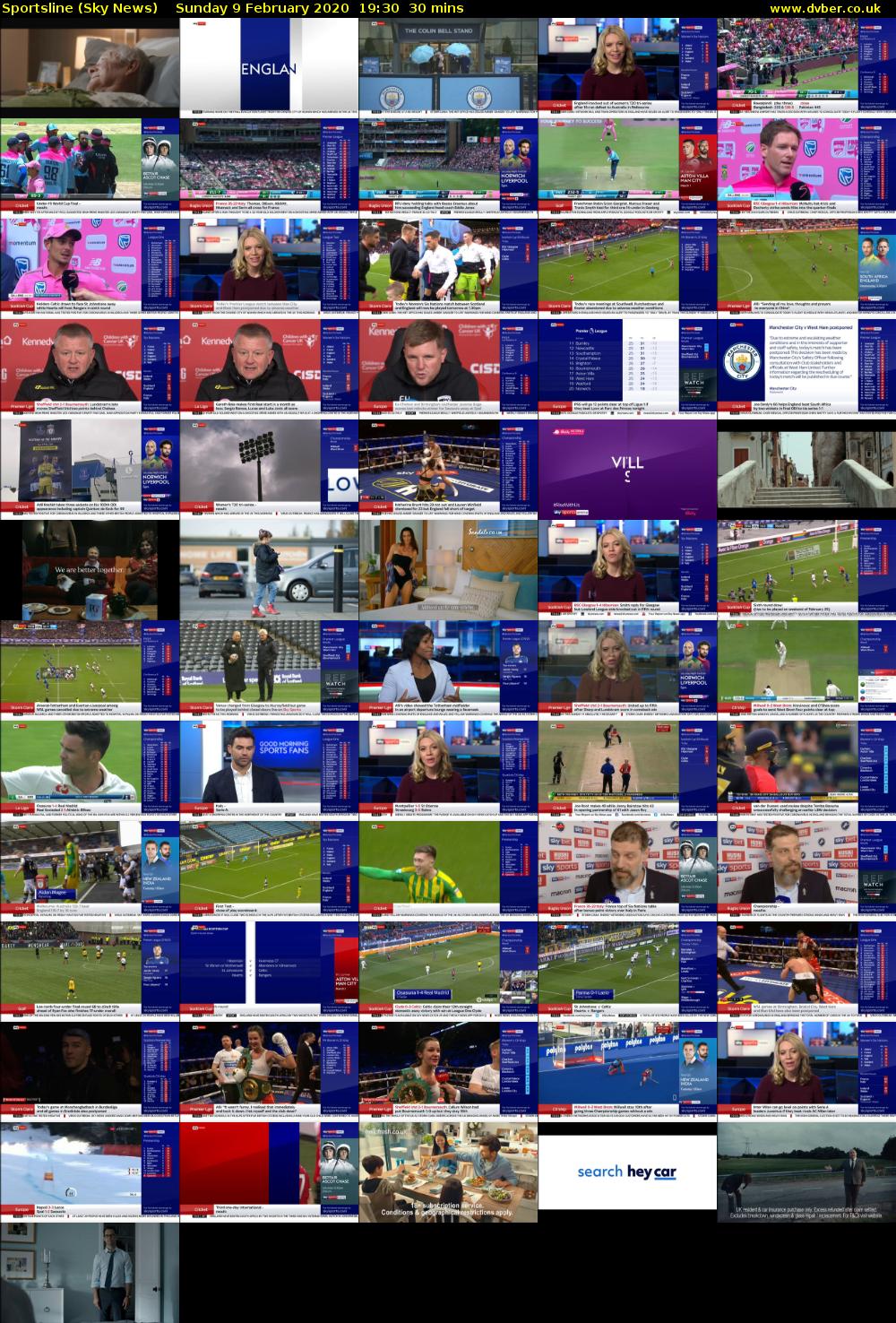 Sportsline (Sky News) Sunday 9 February 2020 19:30 - 20:00
