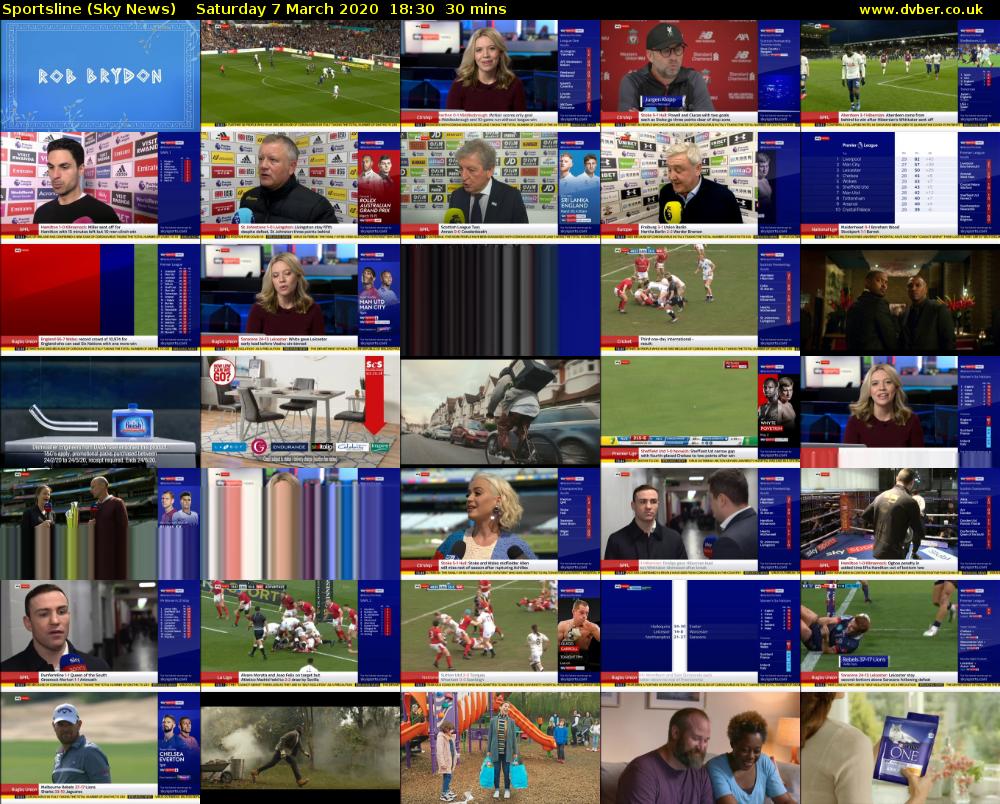 Sportsline (Sky News) Saturday 7 March 2020 18:30 - 19:00