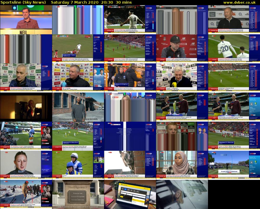 Sportsline (Sky News) Saturday 7 March 2020 20:30 - 21:00