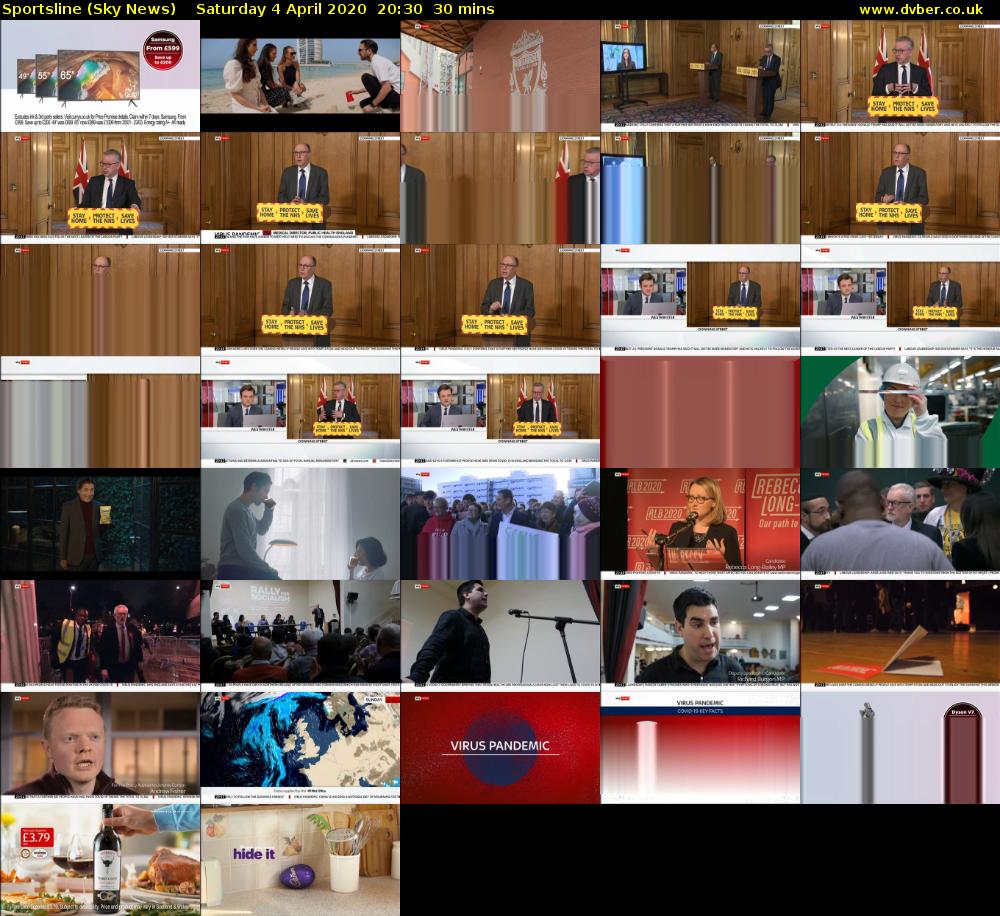 Sportsline (Sky News) Saturday 4 April 2020 20:30 - 21:00
