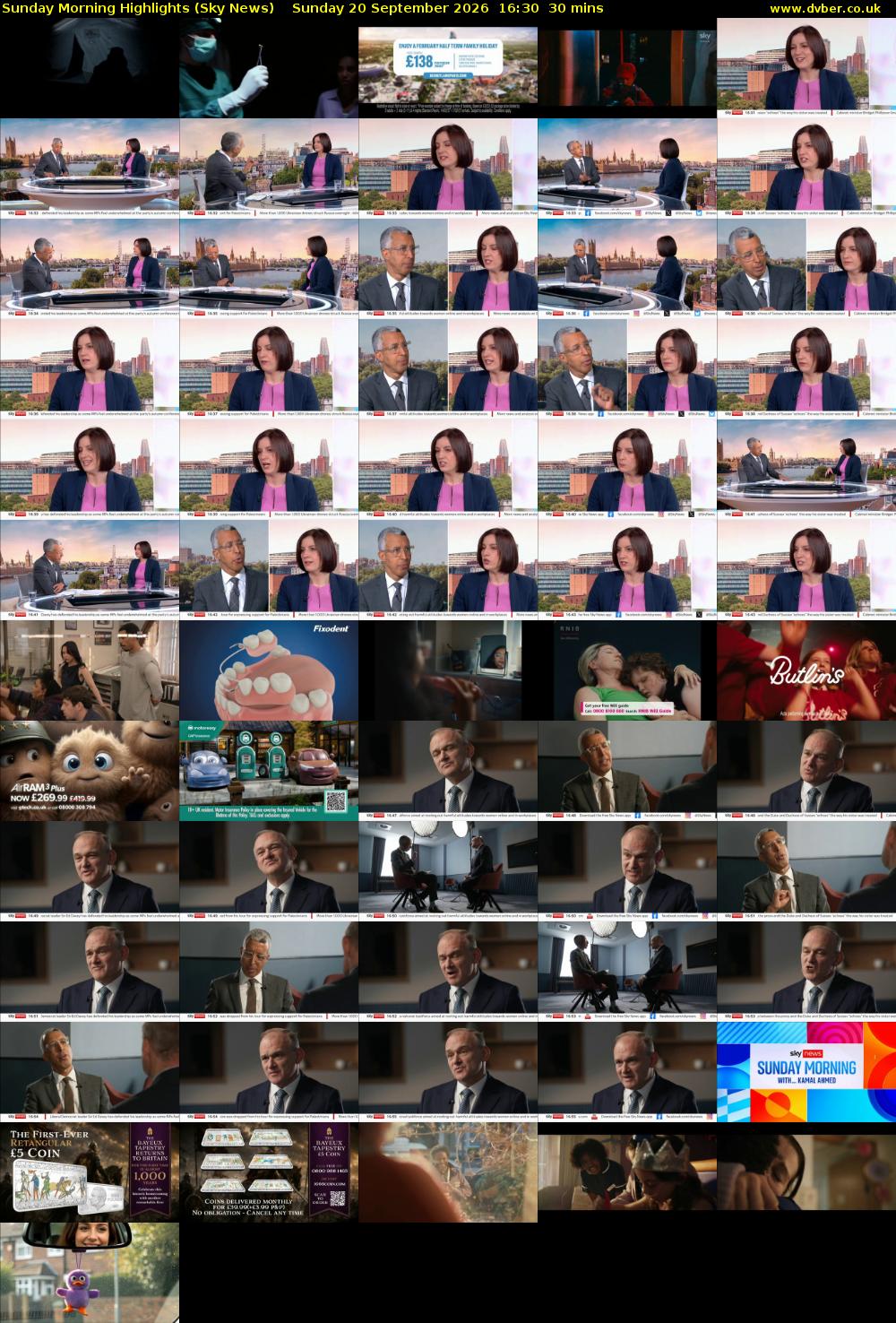 Sunday Morning Highlights (Sky News) Sunday 20 September 2026 16:30 - 17:00