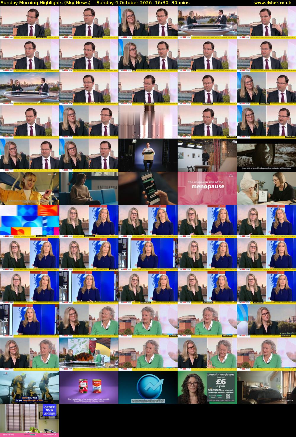Sunday Morning Highlights (Sky News) Sunday 4 October 2026 16:30 - 17:00