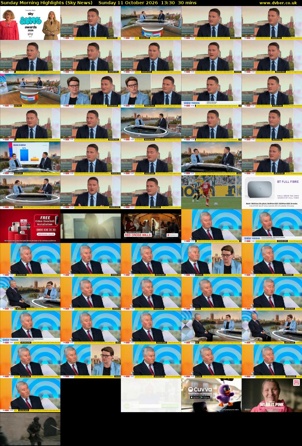Sunday Morning Highlights (Sky News) Sunday 11 October 2026 13:30 - 14:00