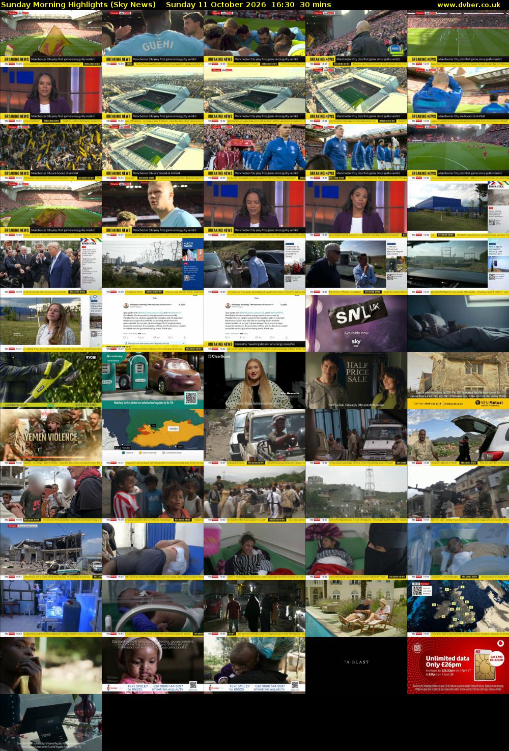 Sunday Morning Highlights (Sky News) Sunday 11 October 2026 16:30 - 17:00
