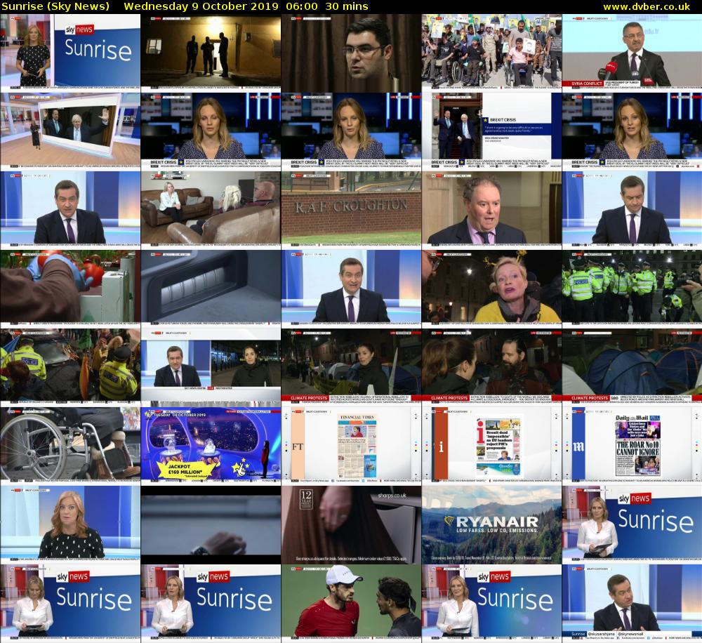 Sunrise (Sky News) Wednesday 9 October 2019 06:00 - 06:30