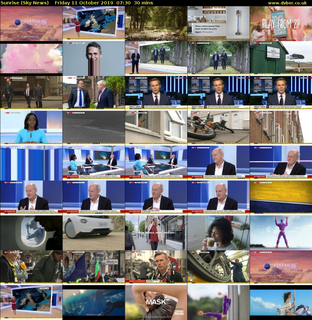 Sunrise (Sky News) Friday 11 October 2019 07:30 - 08:00