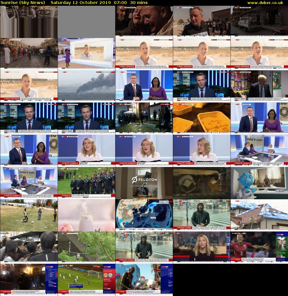 Sunrise (Sky News) Saturday 12 October 2019 07:00 - 07:30