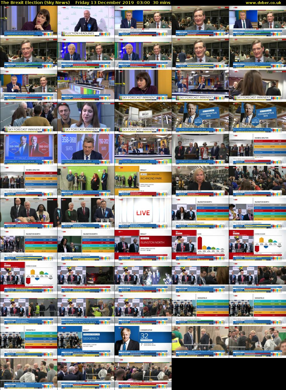 The Brexit Election (Sky News) Friday 13 December 2019 03:00 - 03:30