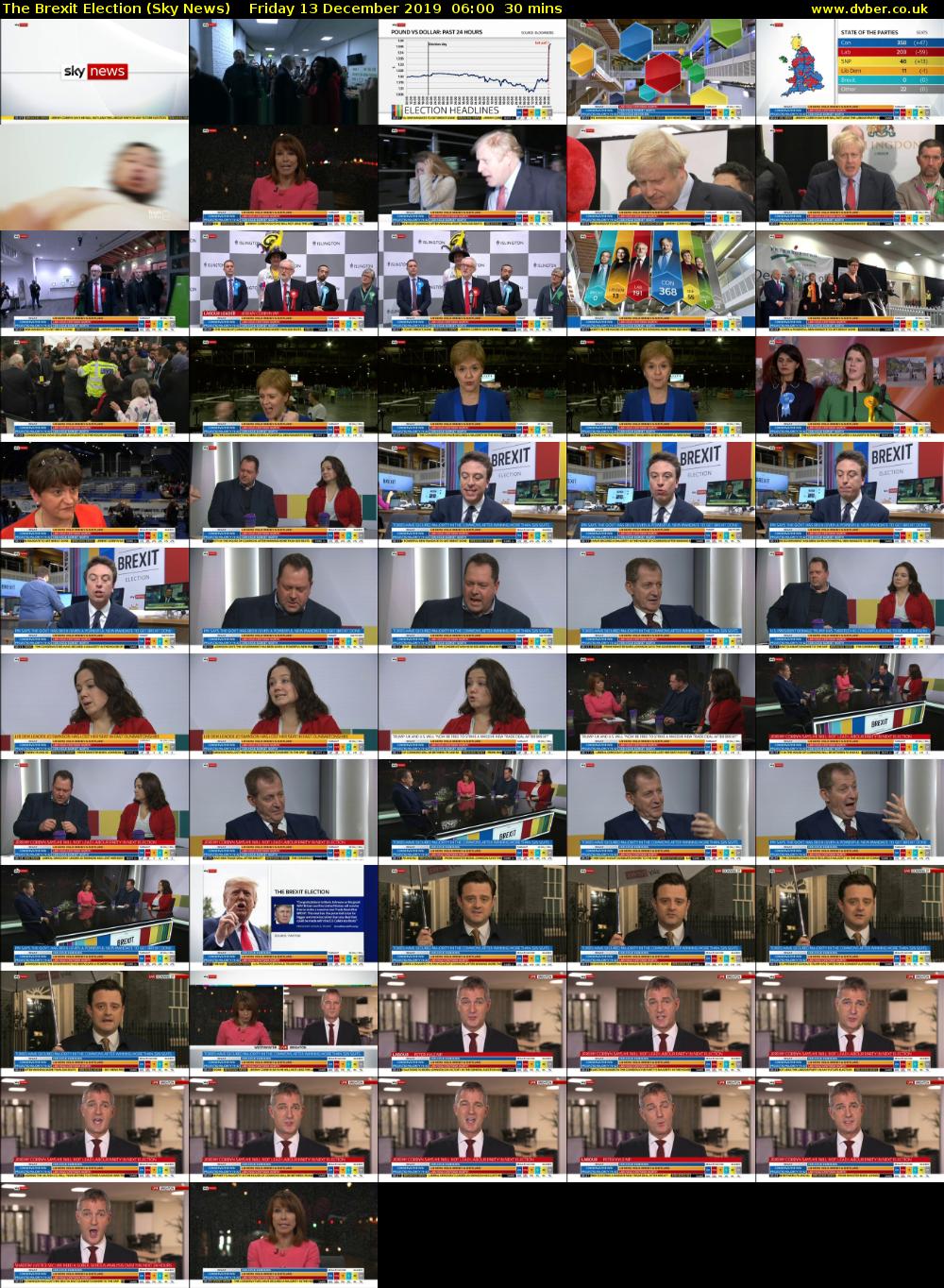 The Brexit Election (Sky News) Friday 13 December 2019 06:00 - 06:30