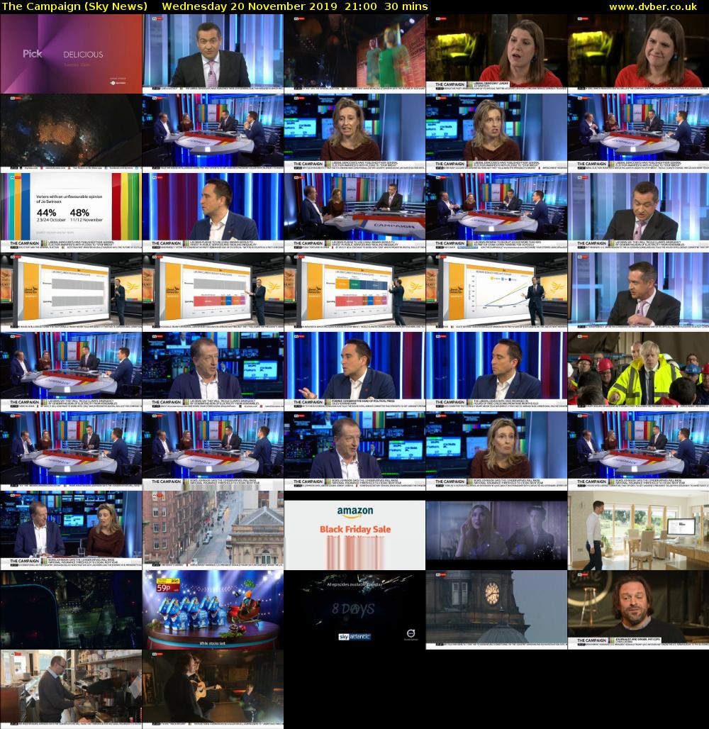 The Campaign (Sky News) Wednesday 20 November 2019 21:00 - 21:30