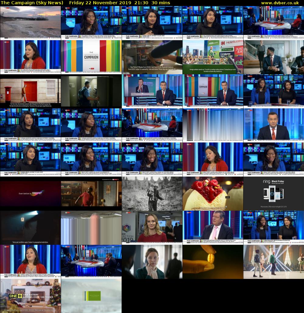 The Campaign (Sky News) Friday 22 November 2019 21:30 - 22:00