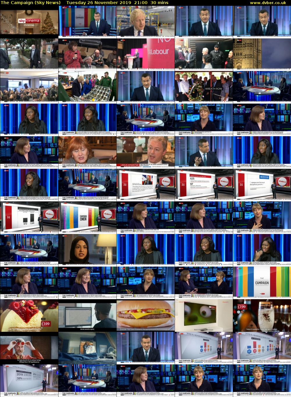 The Campaign (Sky News) Tuesday 26 November 2019 21:00 - 21:30