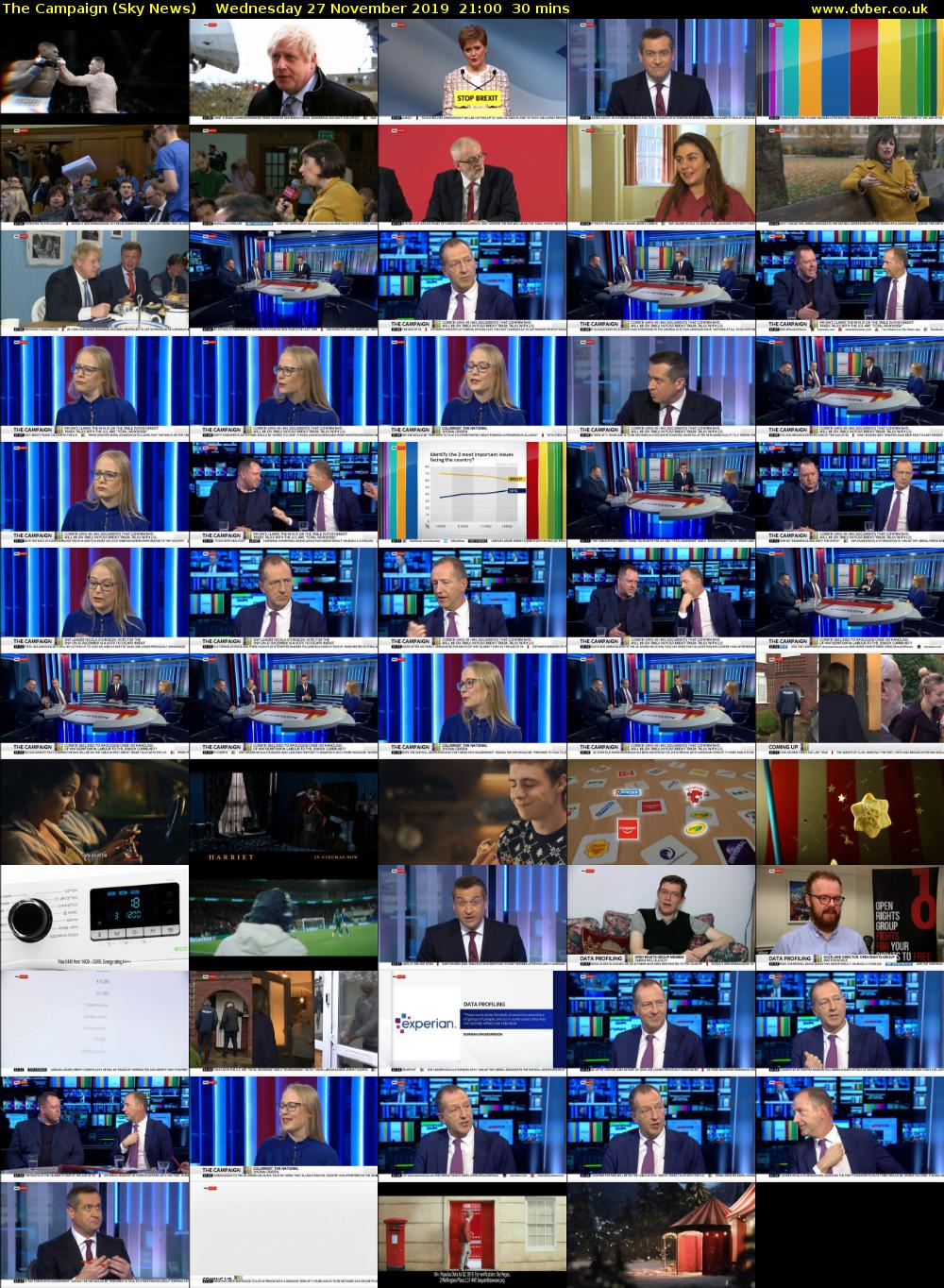 The Campaign (Sky News) Wednesday 27 November 2019 21:00 - 21:30