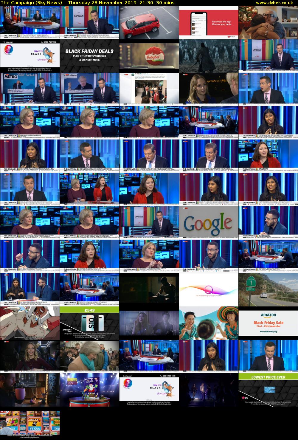 The Campaign (Sky News) Thursday 28 November 2019 21:30 - 22:00