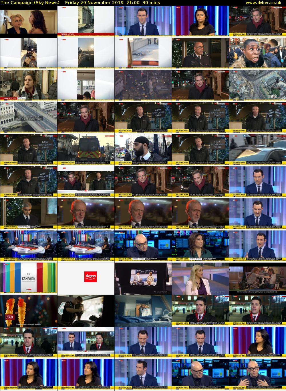 The Campaign (Sky News) Friday 29 November 2019 21:00 - 21:30