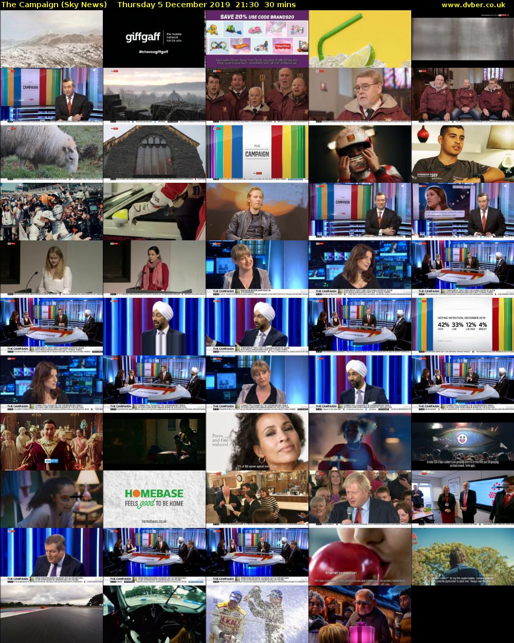 The Campaign (Sky News) Thursday 5 December 2019 21:30 - 22:00