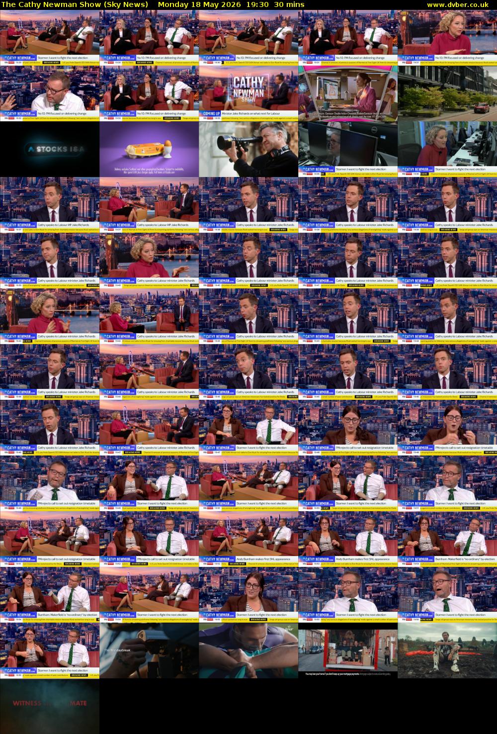 The Cathy Newman Show (Sky News) Monday 18 May 2026 19:30 - 20:00