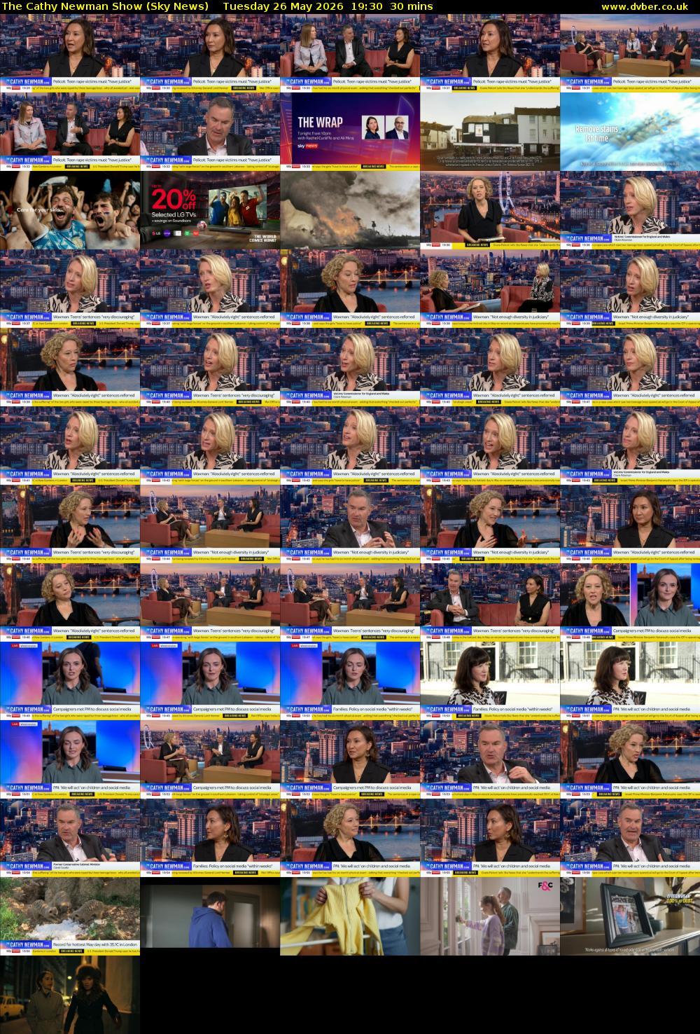 The Cathy Newman Show (Sky News) Tuesday 26 May 2026 19:30 - 20:00