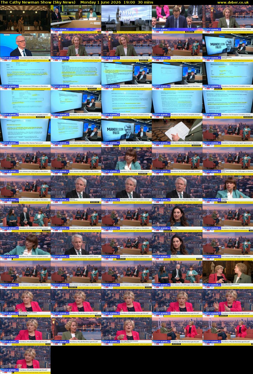 The Cathy Newman Show (Sky News) Monday 1 June 2026 19:00 - 19:30