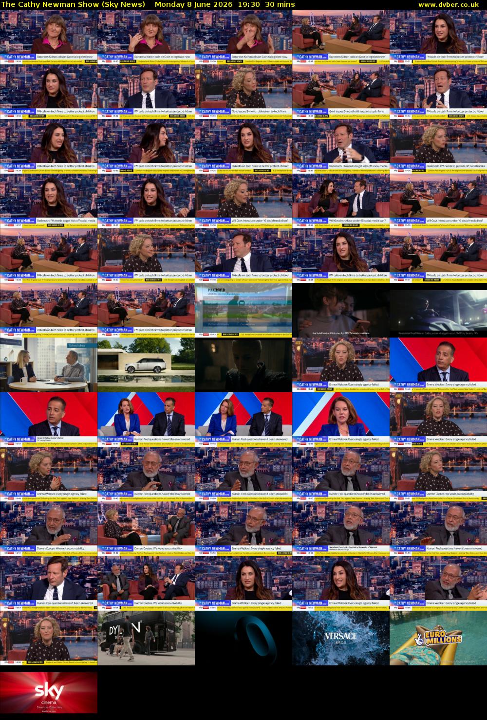 The Cathy Newman Show (Sky News) Monday 8 June 2026 19:30 - 20:00