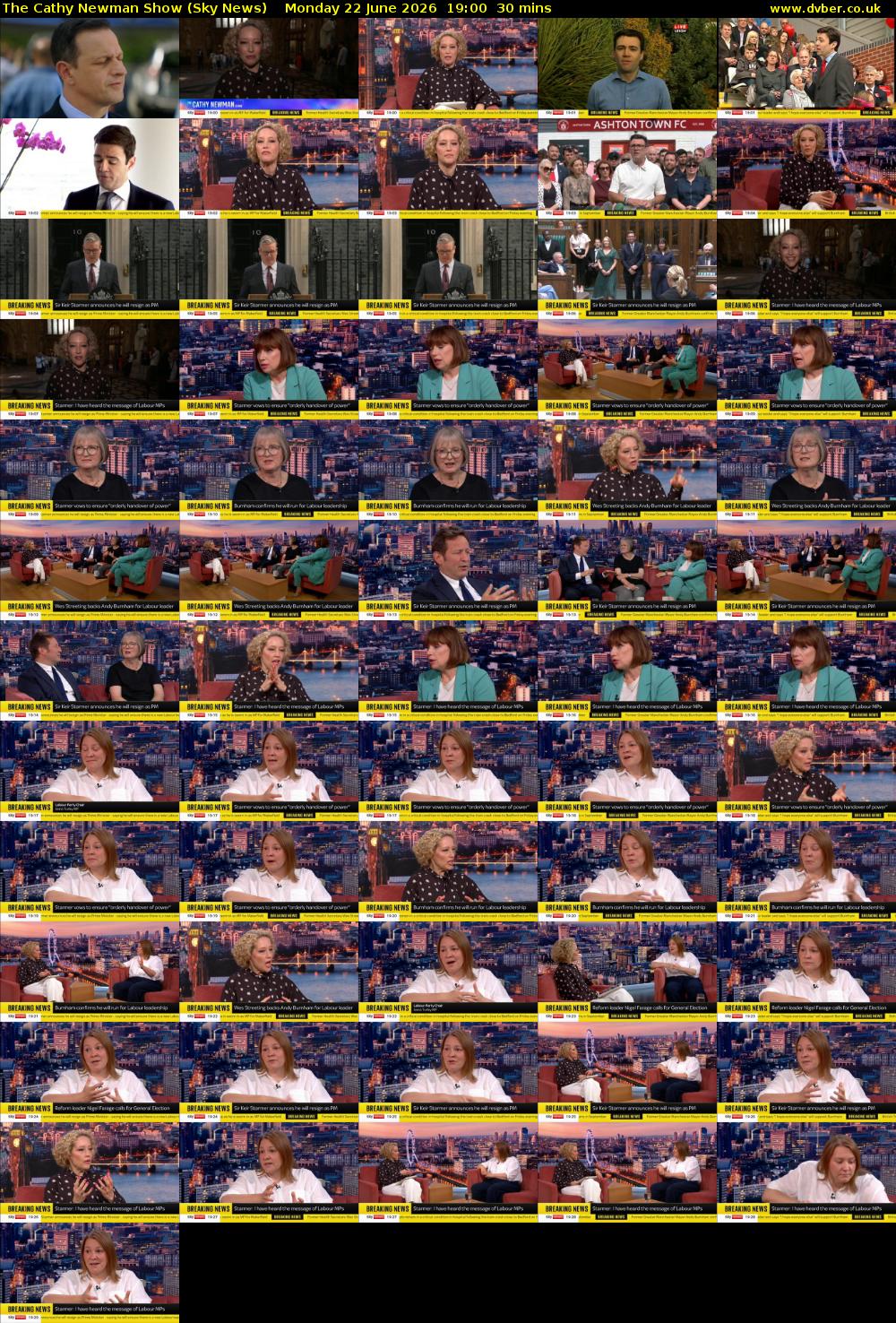 The Cathy Newman Show (Sky News) Monday 22 June 2026 19:00 - 19:30