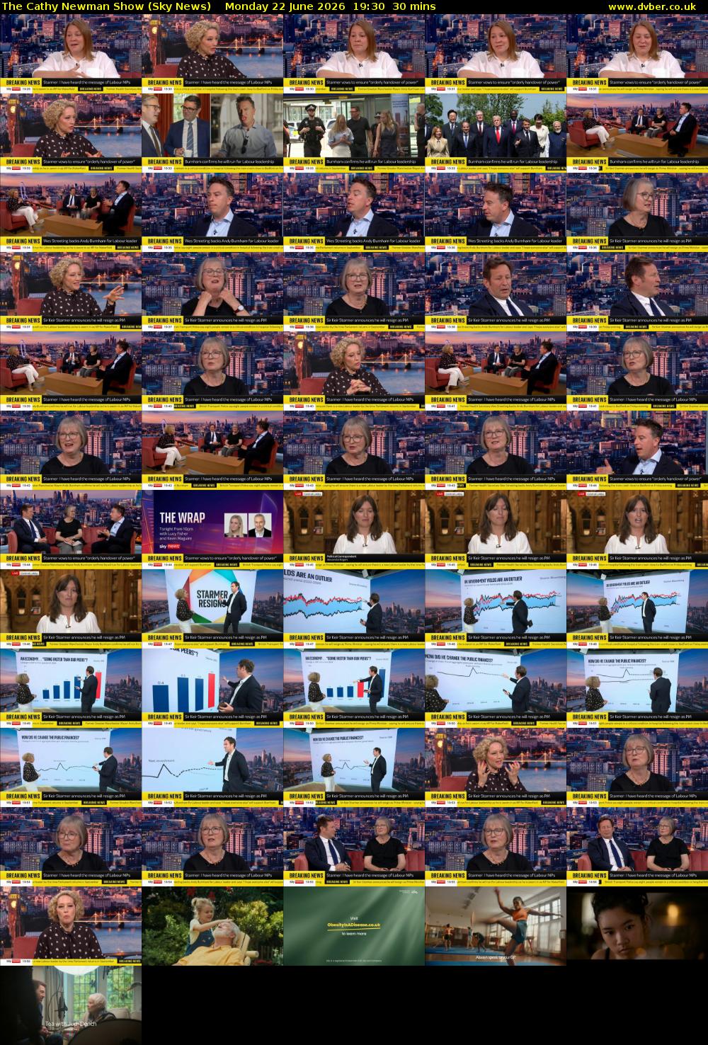 The Cathy Newman Show (Sky News) Monday 22 June 2026 19:30 - 20:00